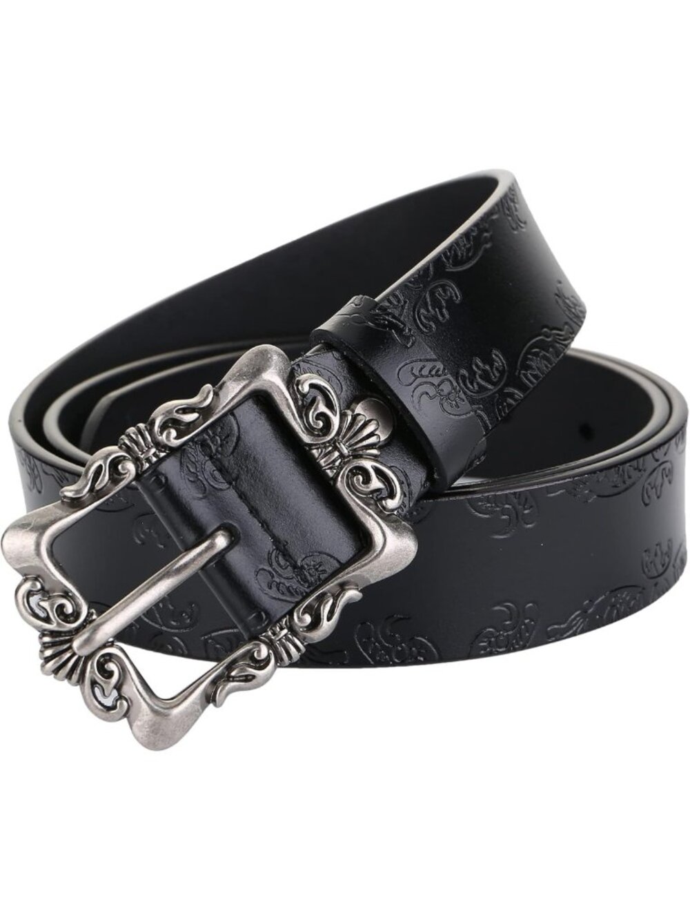 Trendy Women's Black Genuine Leather Belt for Jeans & Dresses - Plus Size